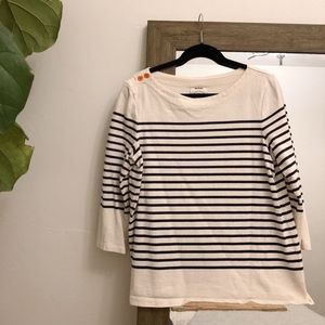 Allihop Anthropologie Striped Boatneck Top